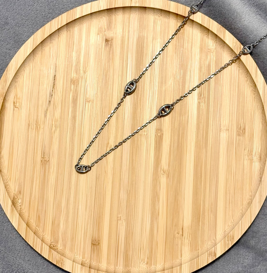 Sautoir Jade Argenté