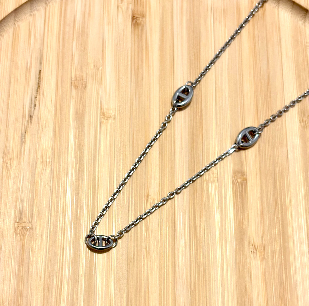 Sautoir Jade Argenté