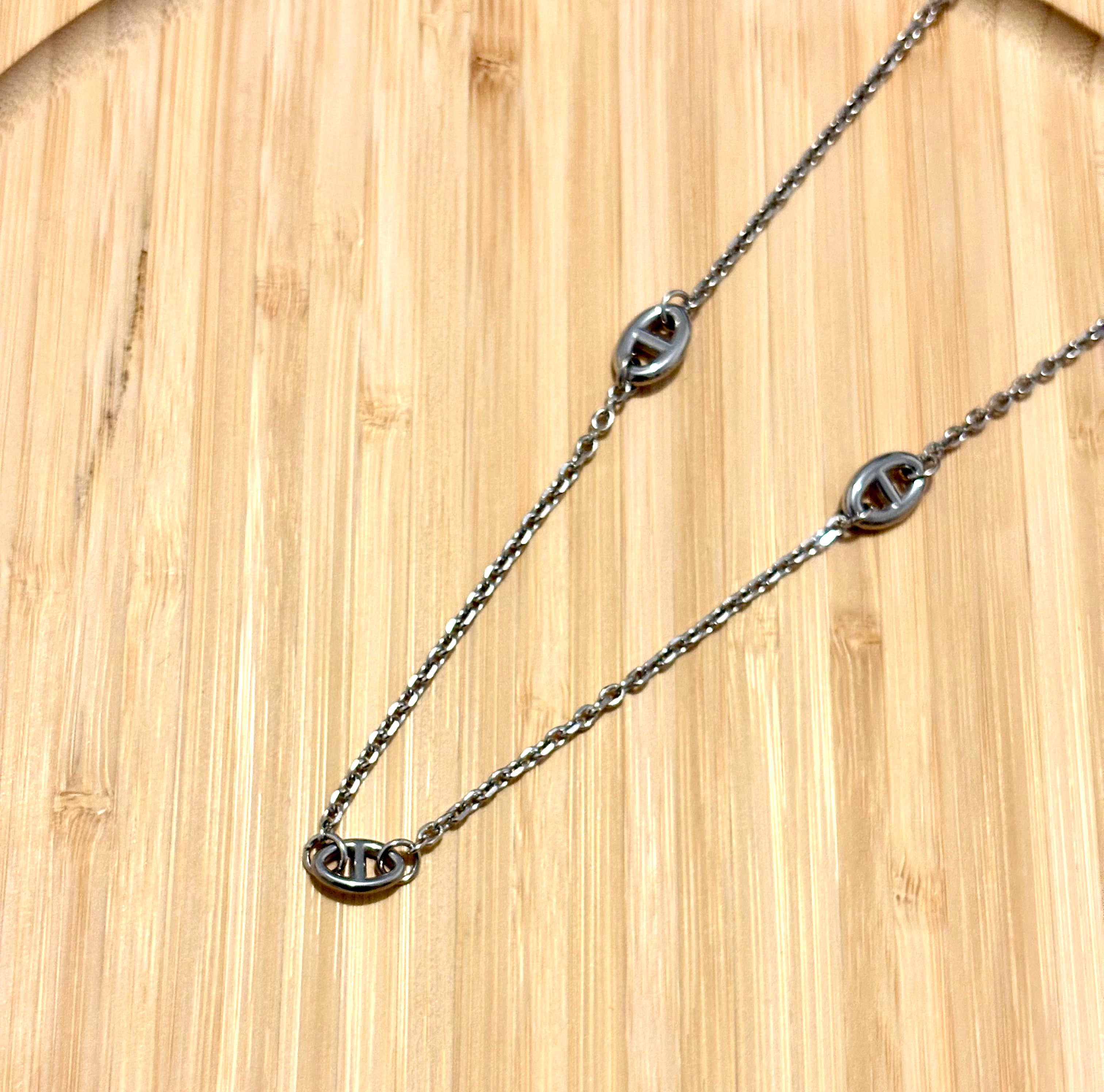 Sautoir Jade Argenté